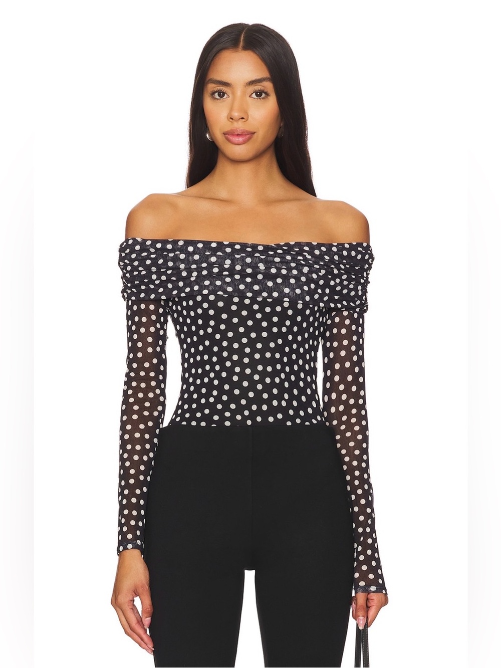 MAJORELLE Joy Bodysuit in Polka Dot/Size Small